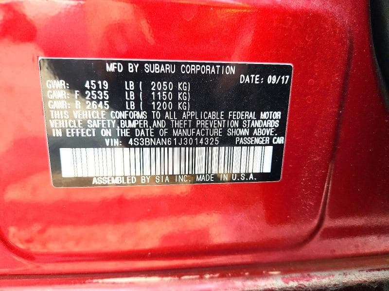 2018 SUBARU LEGACY 2.5I LIMITED 13