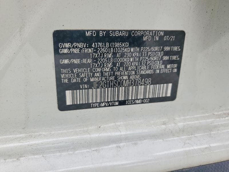 2021 SUBARU CROSSTREK SPORT 14