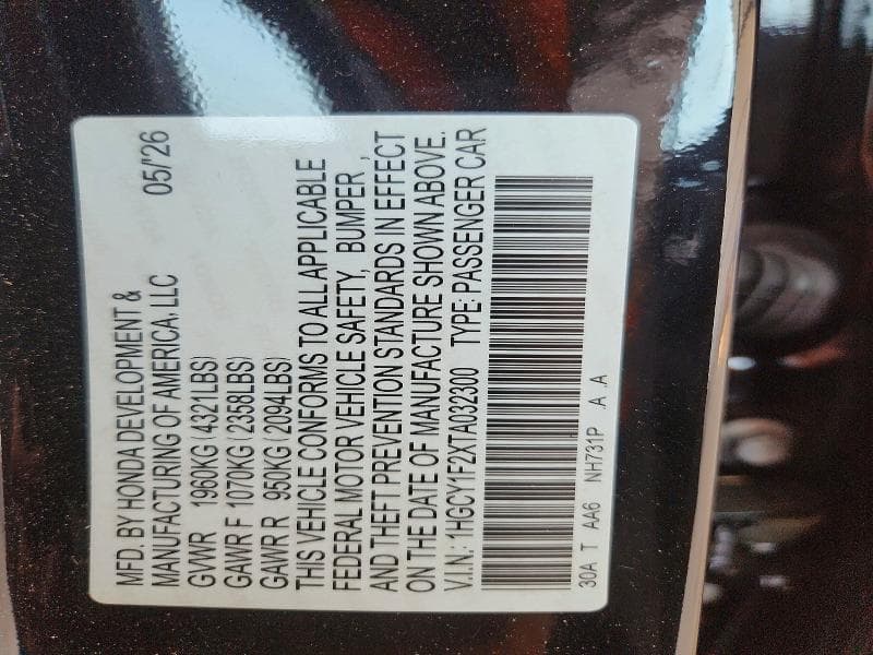 2026 HONDA ACCORD LX 12