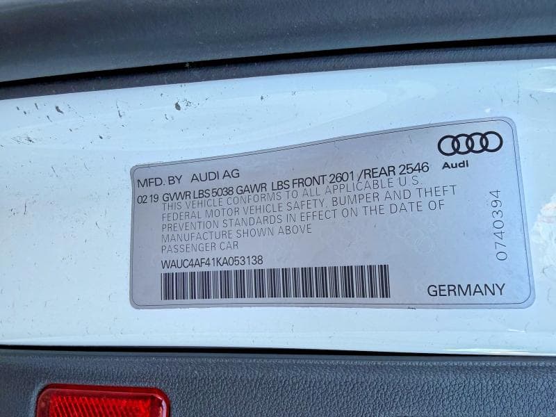 2019 AUDI S4 PRESTIGE 10