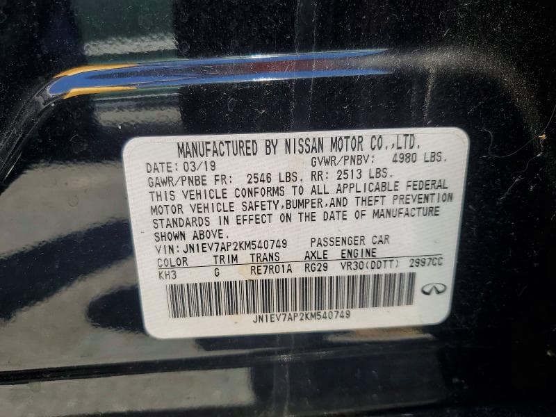 2019 INFINITI Q50 3.0T SIGNATURE EDITION 12