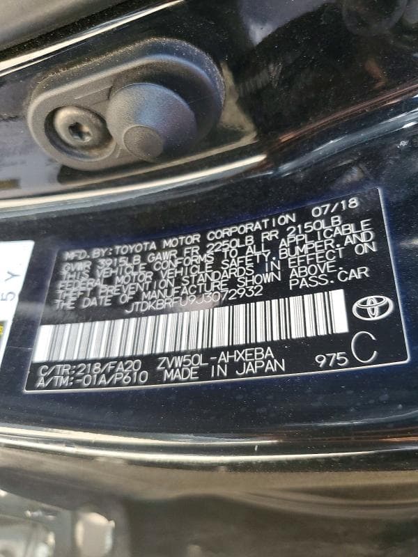 2018 TOYOTA PRIUS TWO 12