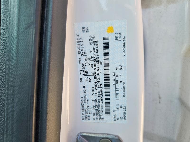 2019 FORD ESCAPE SE 13