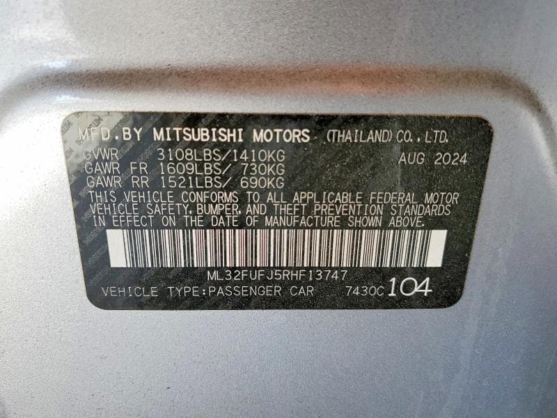 2024 MITSUBISHI MIRAGE G4 ES 12