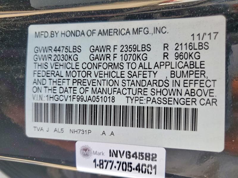 2018 HONDA ACCORD TOURING 12