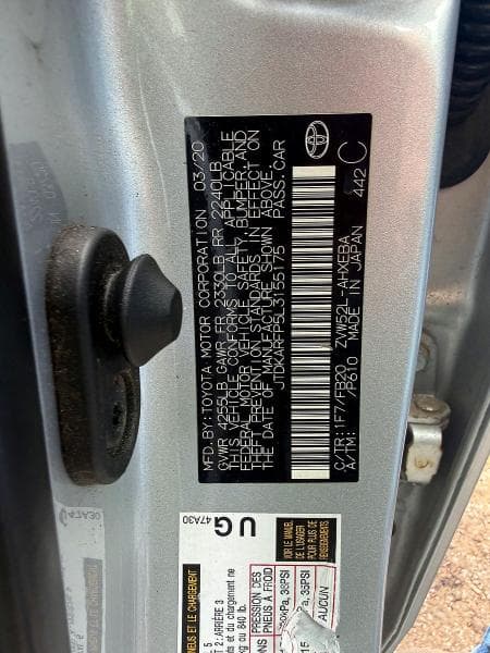2020 TOYOTA PRIUS PRIME LE 10