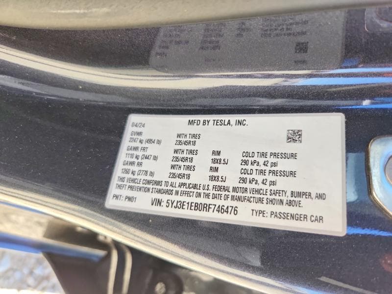 2024 TESLA MODEL 3 12