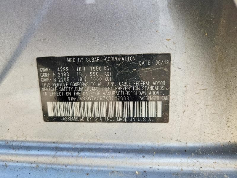 2019 SUBARU IMPREZA PREMIUM 12