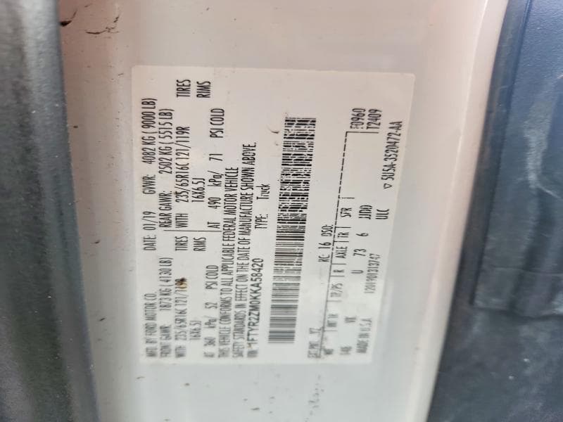 2019 FORD TRANSIT T-250 14