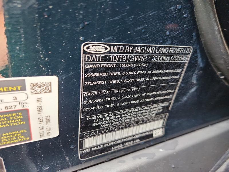 2020 LAND ROVER RANGE ROVER SPORT HSE 13