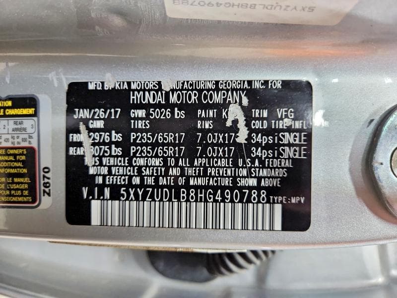 2017 HYUNDAI SANTA FE SPORT 2.4L 13