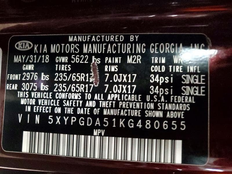 2019 KIA SORENTO LX V6 13