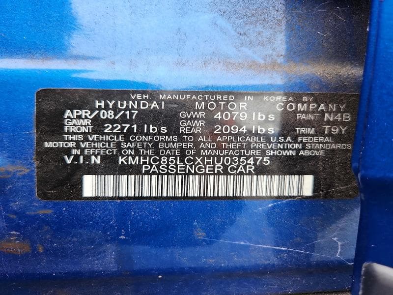 2017 HYUNDAI IONIQ LIMITED 13