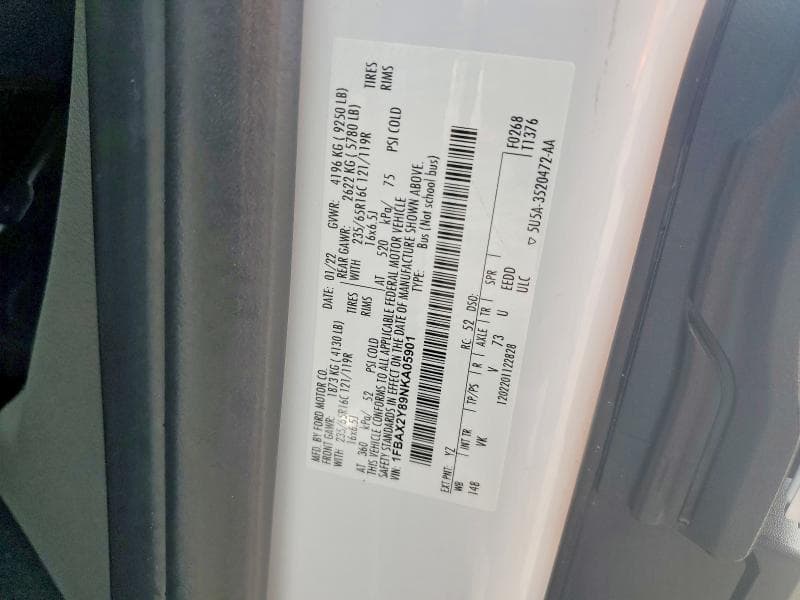 2022 FORD TRANSIT T-350 12