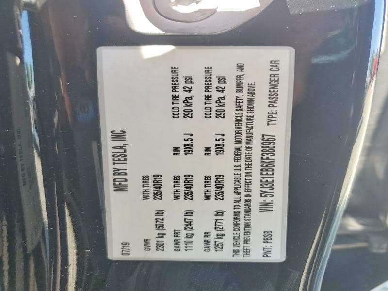 2019 TESLA MODEL 3 12