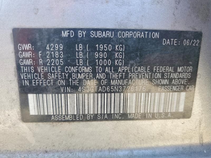 2022 SUBARU IMPREZA PREMIUM 12