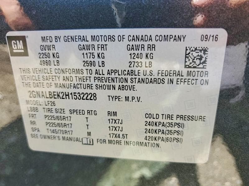 2017 CHEVROLET EQUINOX LS 12
