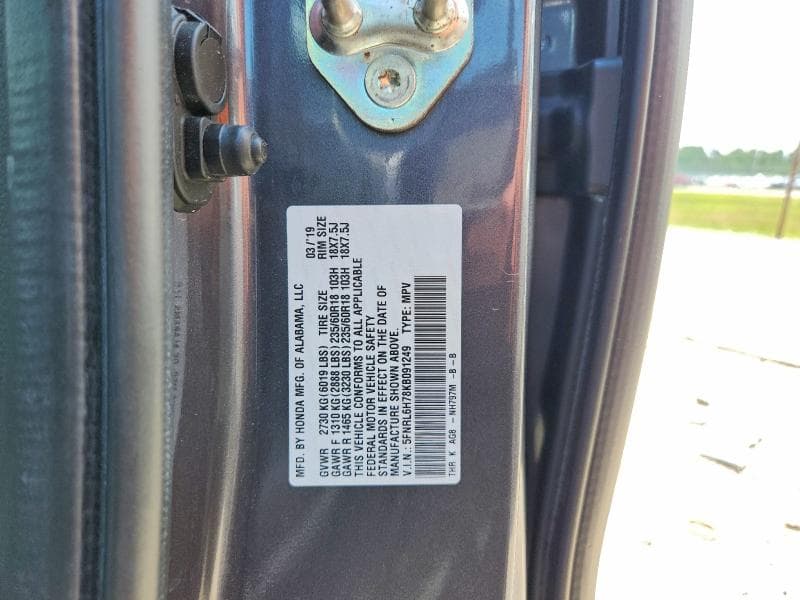 2019 HONDA ODYSSEY EXL 13