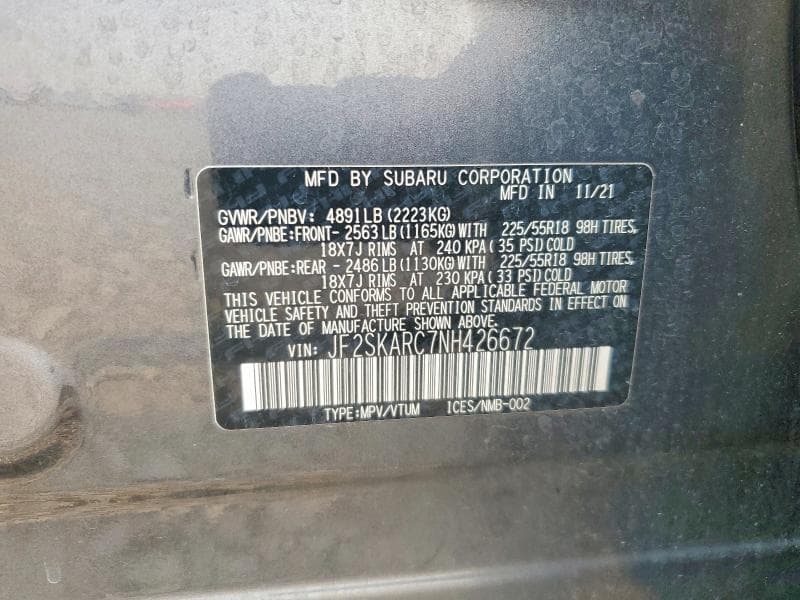2022 SUBARU FORESTER TOURING 14