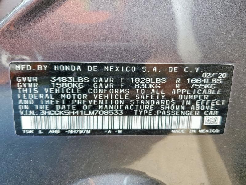 2020 HONDA FIT LX 14