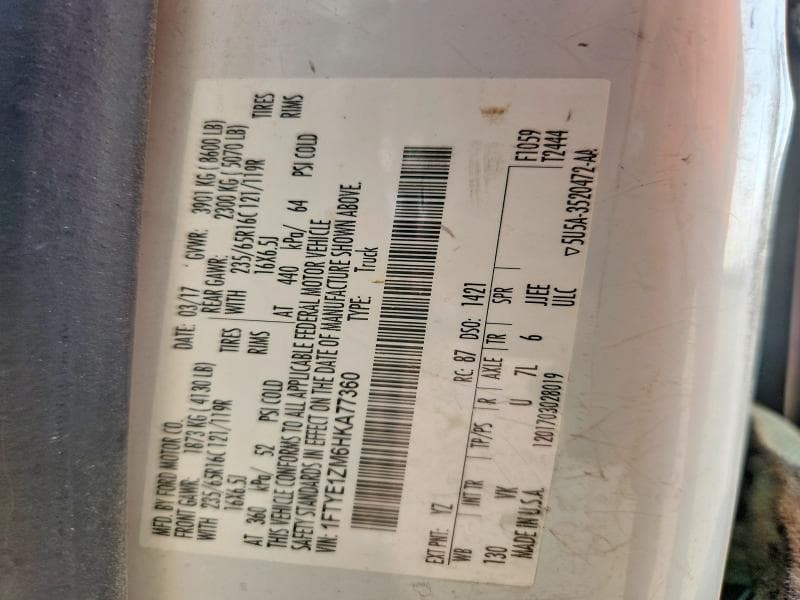 2017 FORD TRANSIT T-150 14