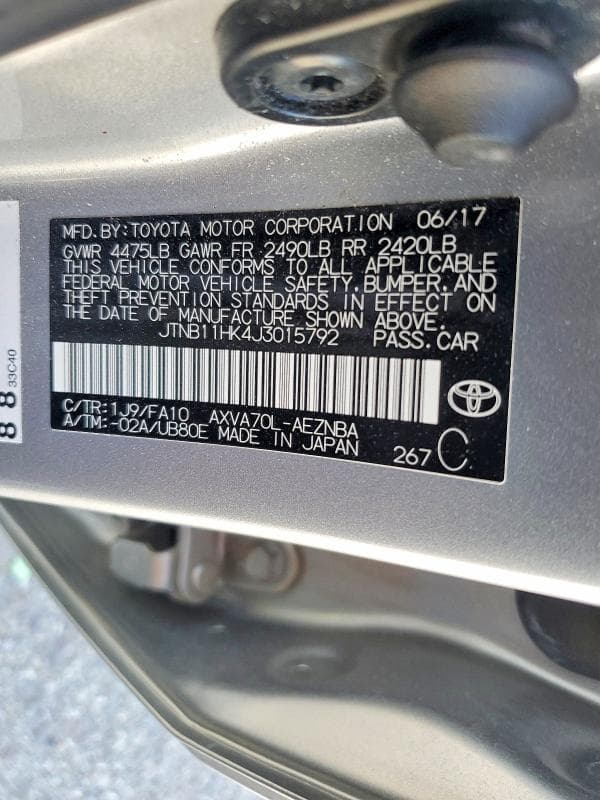 2018 TOYOTA CAMRY LE 13