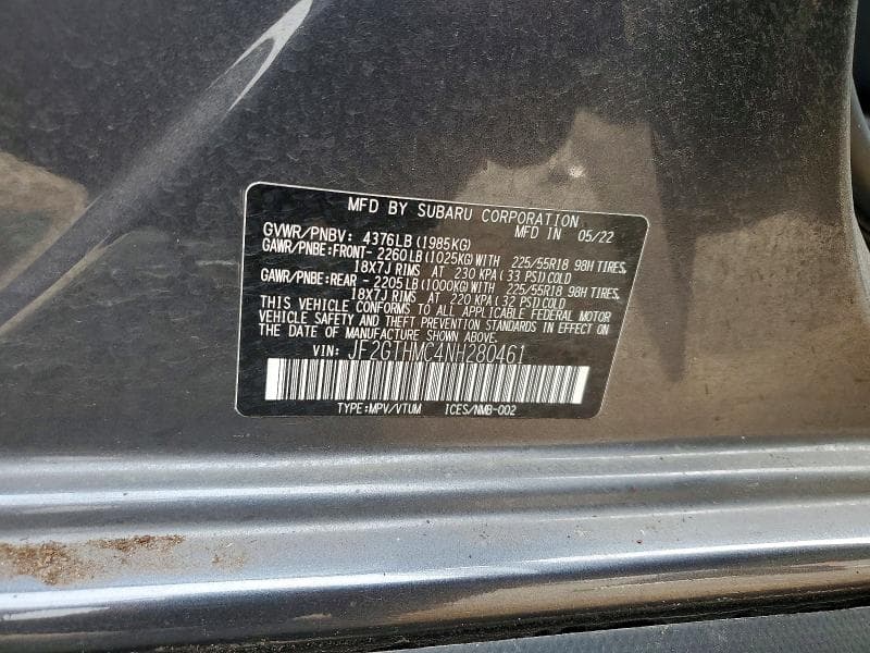 2022 SUBARU CROSSTREK LIMITED 14