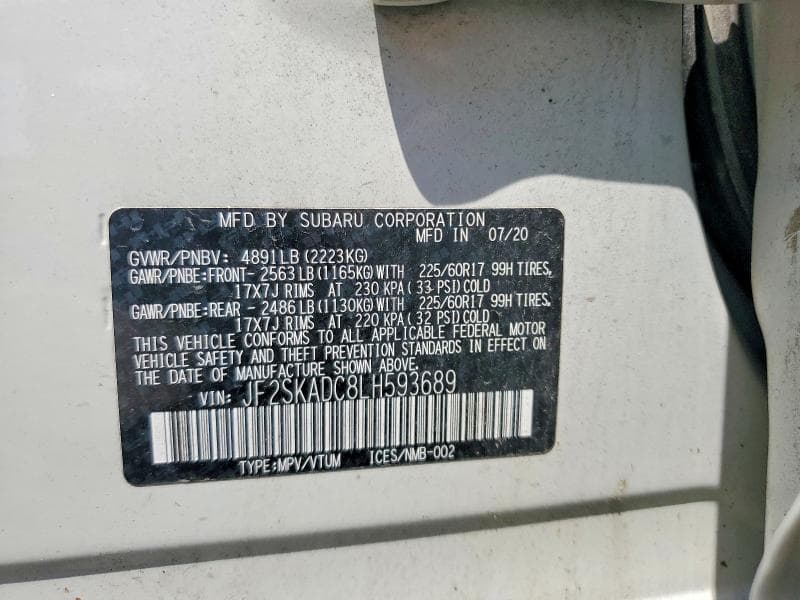 2020 SUBARU FORESTER 13