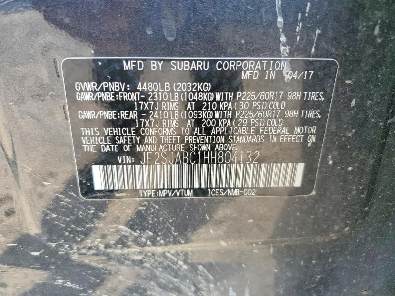 2017 SUBARU FORESTER 2.5I 13