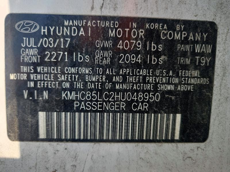 2017 HYUNDAI IONIQ LIMITED 12