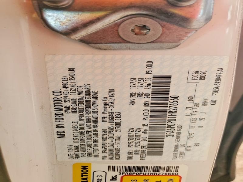 2017 FORD FUSION SE PHEV 12