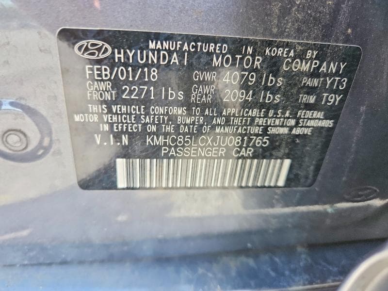 2018 HYUNDAI IONIQ LIMITED (HEV) 12