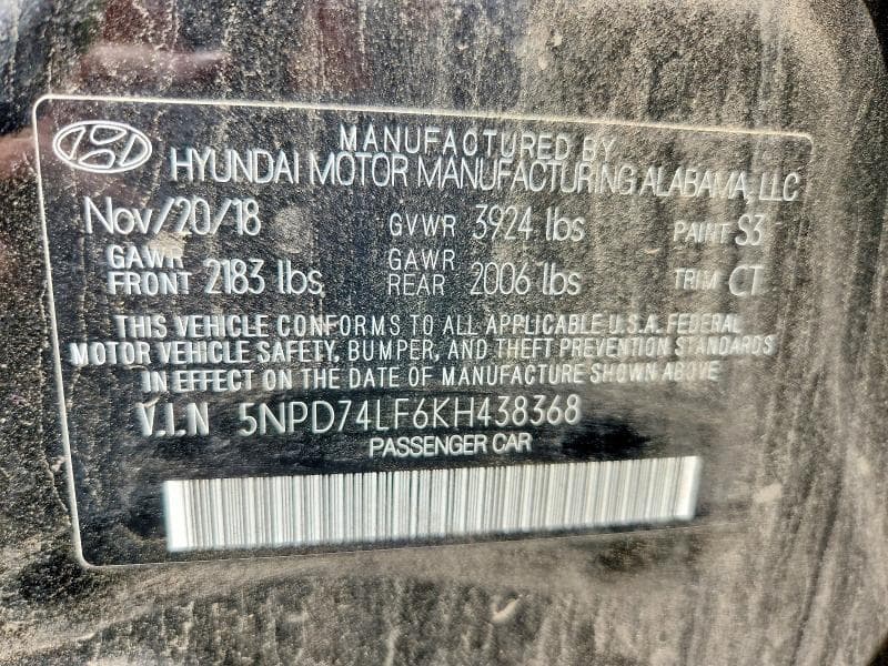2019 HYUNDAI ELANTRA SE 12