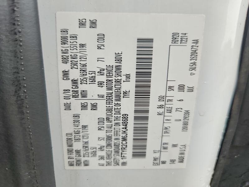 2018 FORD TRANSIT T-250 13