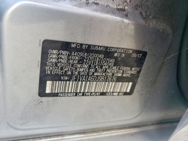 2018 SUBARU WRX 12