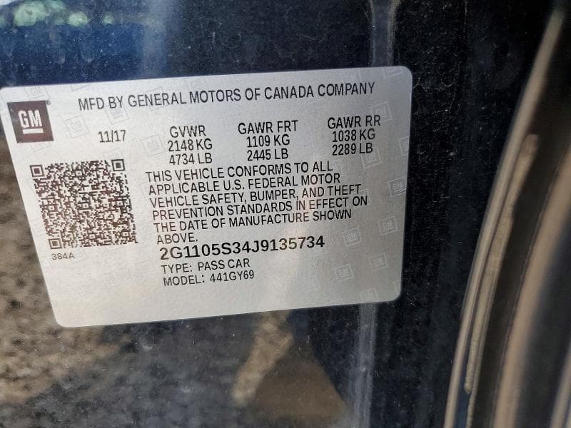 2018 CHEVROLET IMPALA LT 12
