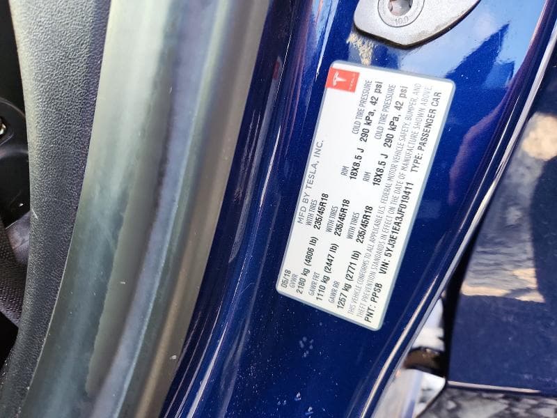 2018 TESLA MODEL 3 12