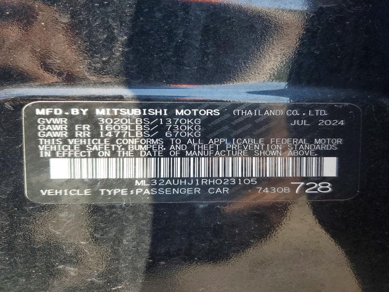2024 MITSUBISHI MIRAGE ES 12
