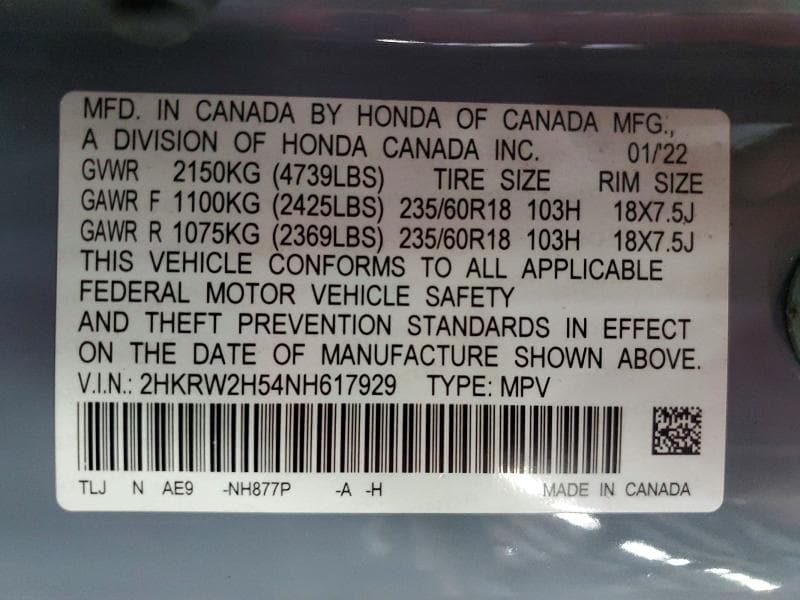 2022 HONDA CR-V EX 13