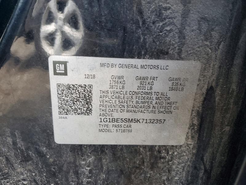 2019 CHEVROLET CRUZE LT 12