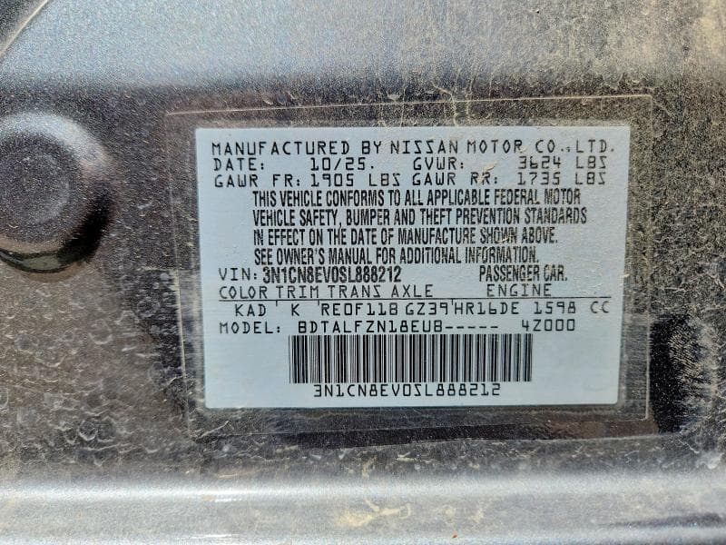2025 NISSAN VERSA SV 12