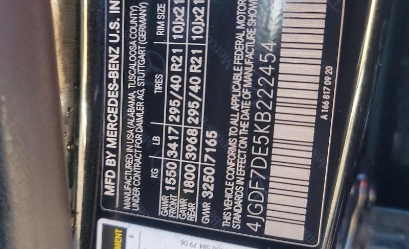 2019 MERCEDES-BENZ GLS 550 4MATIC 10