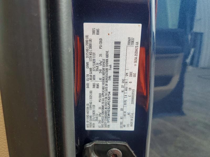 2018 FORD F150 SUPERCREW 12