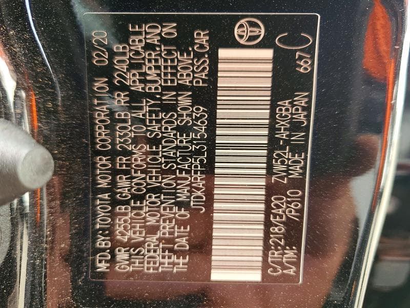 2020 TOYOTA PRIUS PRIME LIMITED 12