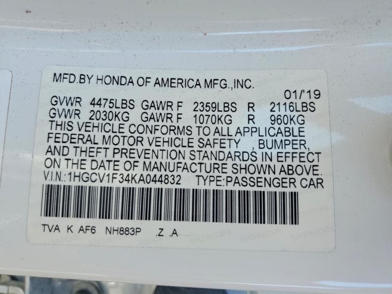 2019 HONDA ACCORD SPORT 12