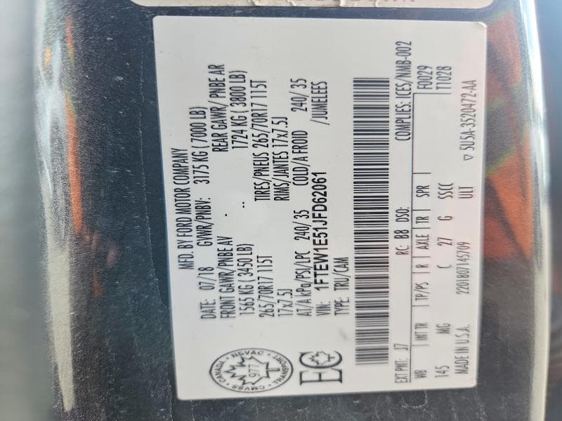 2018 FORD F150 SUPERCREW 12