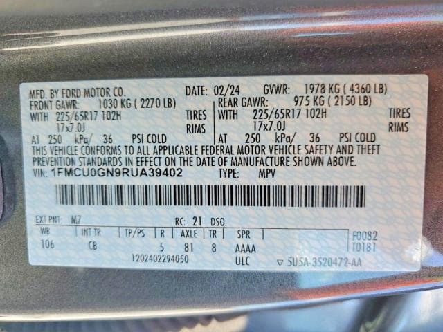 2024 FORD ESCAPE ACTIVE 13