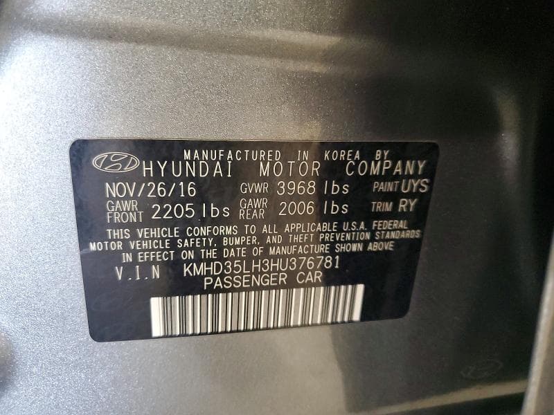 2017 HYUNDAI ELANTRA GT BASE 12