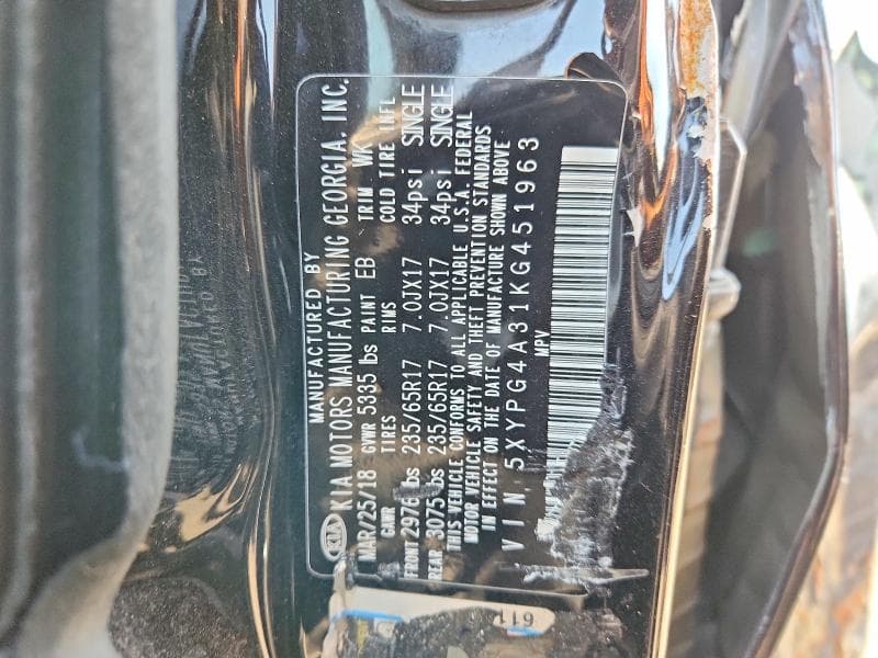 2019 KIA SORENTO LX 13