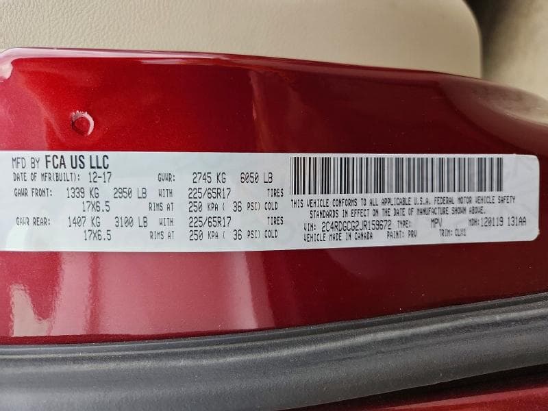 2018 DODGE GRAND CARAVAN SXT 14